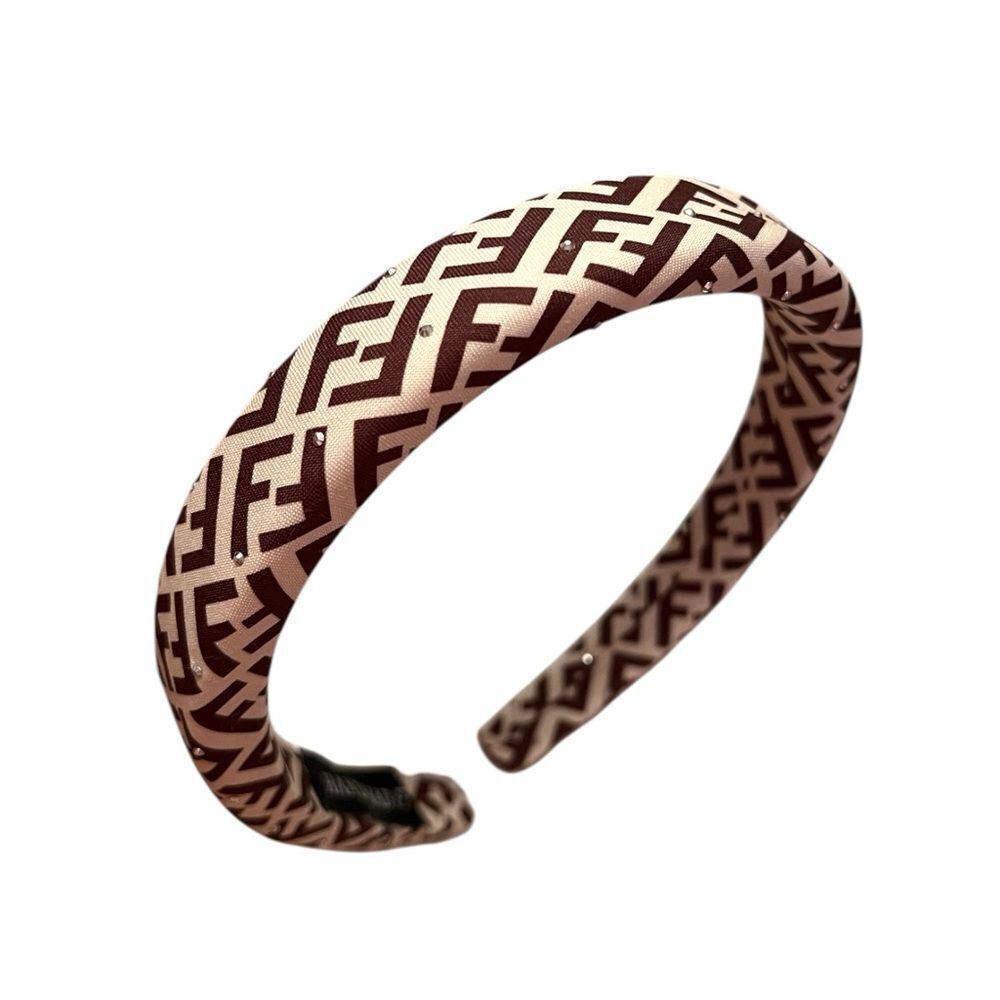 💎2/$30💎 Handmade Designer Inspired Cream And Brown FF Patterned Headband